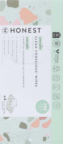 The Honest Company Baby Wipes for Sensitive Skin, Hypoallergenic, Fragrance-Free, Multi-Use, Pattern Play Design, 720 Count (10 Packs of 72)