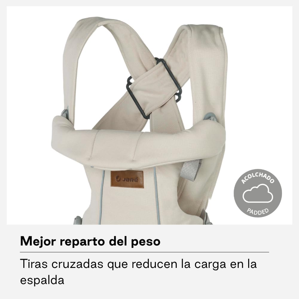 Jané Dual Mochila Portabebé Ergonómica, Desde Nacimiento (3,5–15 kg), 3 Posiciones, Transpirable y Acolchada, Verde