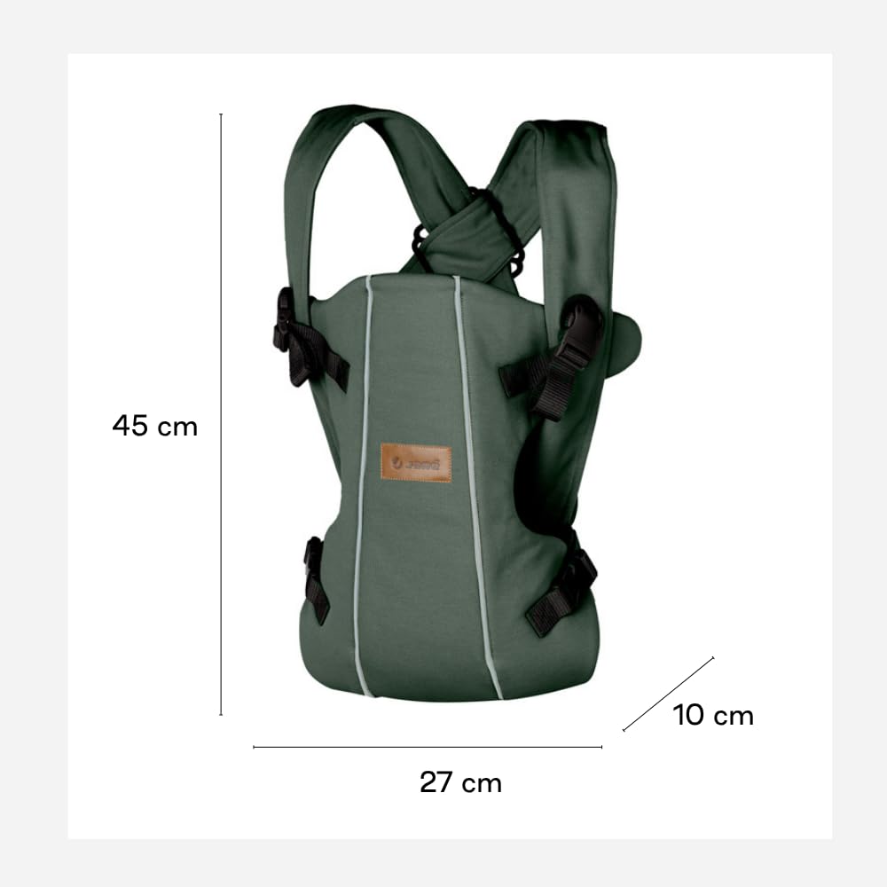 Jané Dual Mochila Portabebé Ergonómica, Desde Nacimiento (3,5–15 kg), 3 Posiciones, Transpirable y Acolchada, Verde