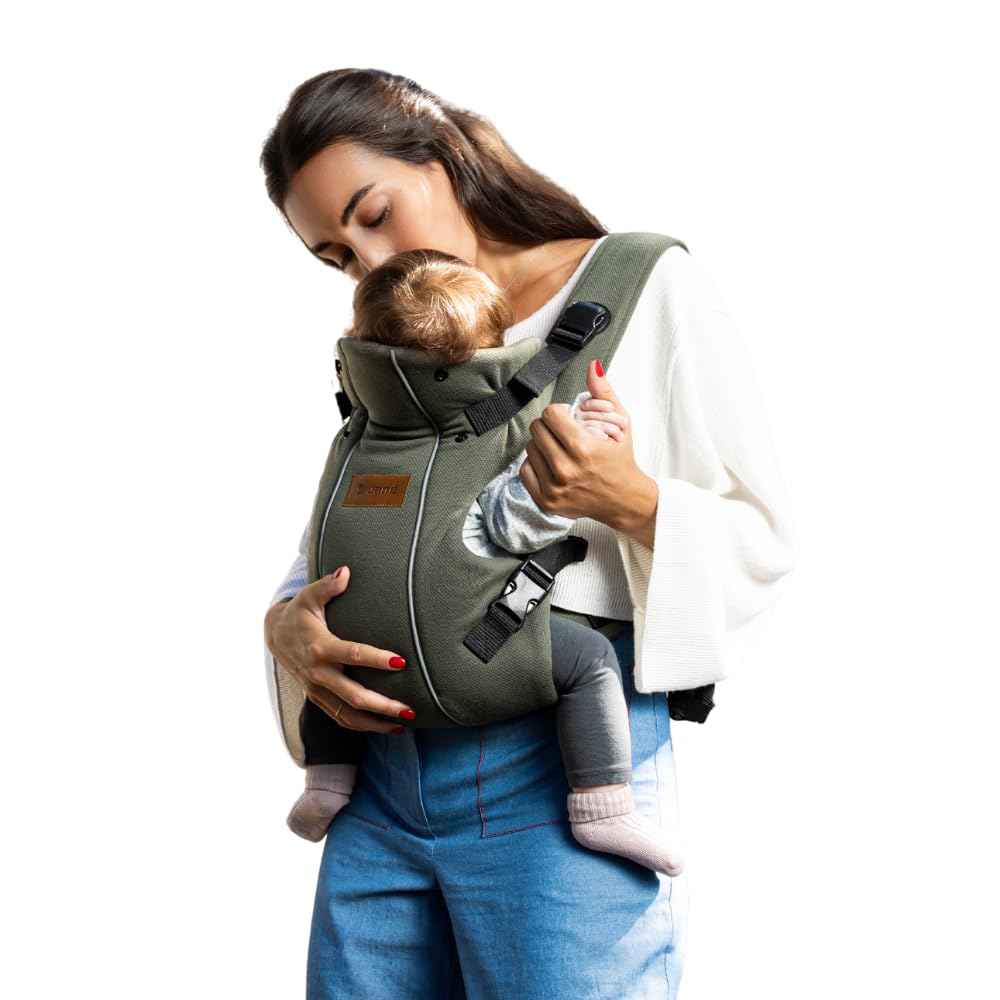 Jané Dual Mochila Portabebé Ergonómica, Desde Nacimiento (3,5–15 kg), 3 Posiciones, Transpirable y Acolchada, Verde