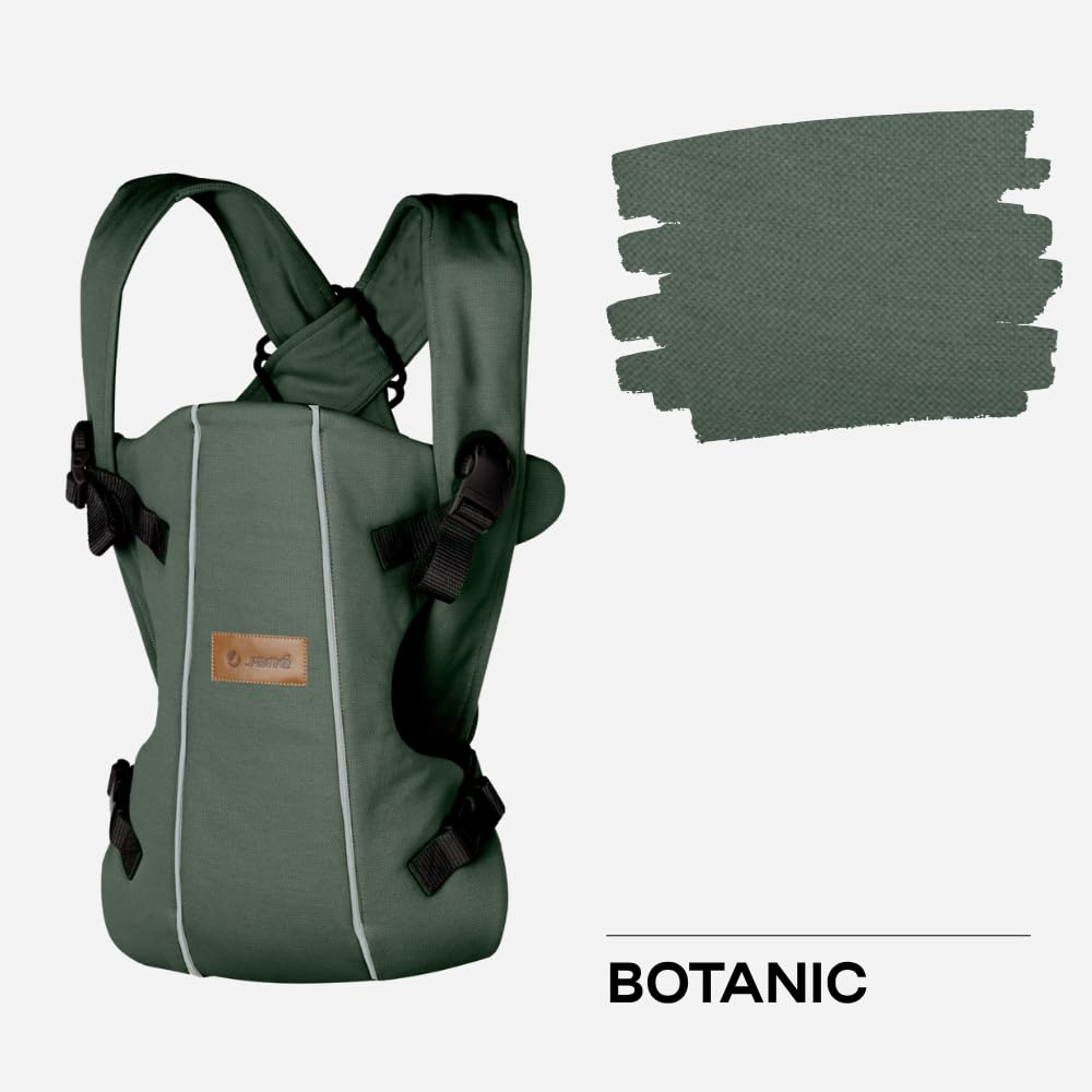 Jané Dual Mochila Portabebé Ergonómica, Desde Nacimiento (3,5–15 kg), 3 Posiciones, Transpirable y Acolchada, Verde