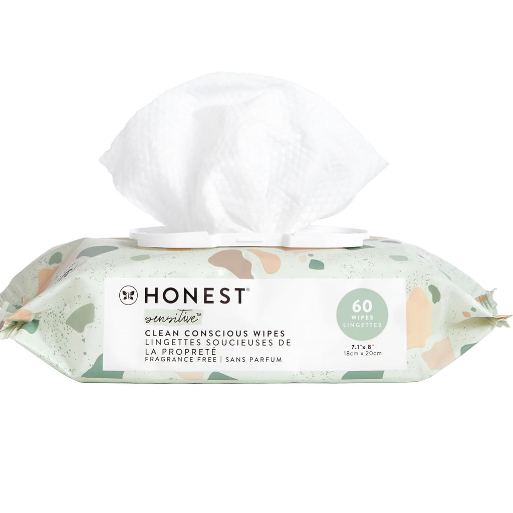 The Honest Company Baby Wipes for Sensitive Skin, Hypoallergenic, Fragrance-Free, Multi-Use, Pattern Play Design, 720 Count (10 Packs of 72)