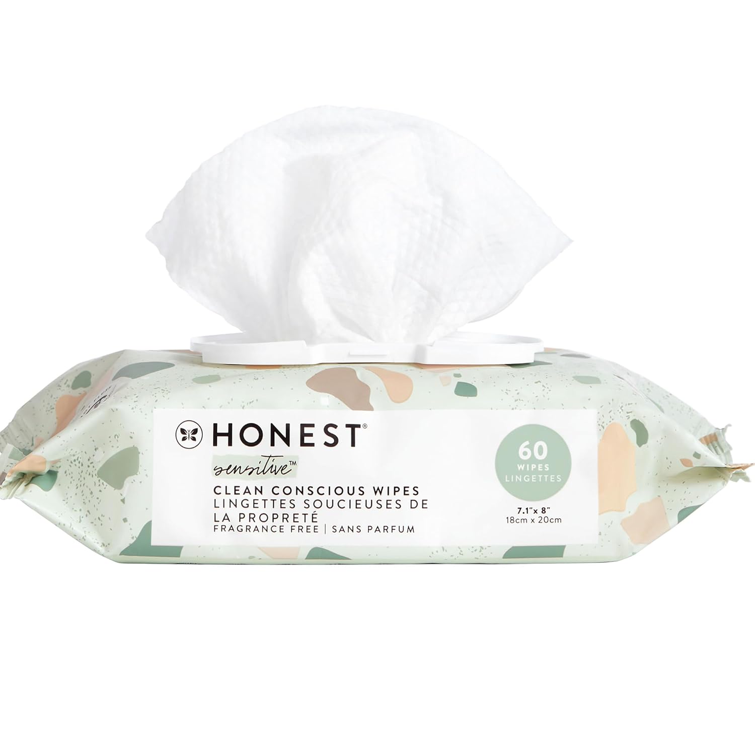 The Honest Company Baby Wipes for Sensitive Skin, Hypoallergenic, Fragrance-Free, Multi-Use, Pattern Play Design, 720 Count (10 Packs of 72)