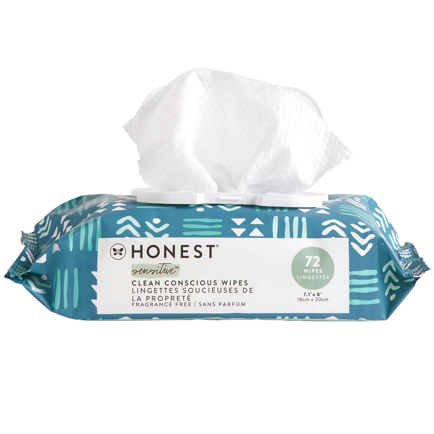 The Honest Company Baby Wipes for Sensitive Skin, Hypoallergenic, Fragrance-Free, Multi-Use, Pattern Play Design, 720 Count (10 Packs of 72)