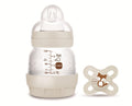 MAM Set Recién Nacido de Biberón Anticólicos, Biberón de 130ml, con Tetina 0 Flujo Extra Lento, Autoesterilizable y Fácil de Limpiar, MAM Easy Start Anti-Colic y Chupete de Silicona 0-2 meses