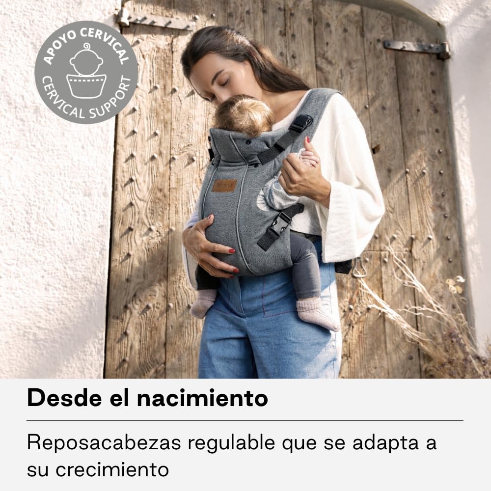 Jané Dual Mochila Portabebé Ergonómica, Desde Nacimiento (3,5–15 kg), 3 Posiciones, Transpirable y Acolchada, Verde