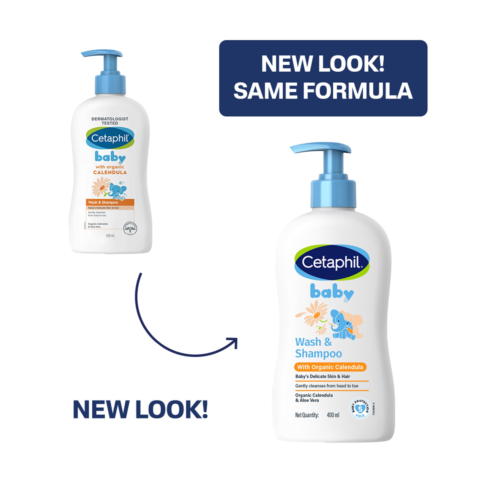 Cetaphil Baby Wash & Shampoo Plus Body Lotion, Healthy Skin Essentials, Head to Toe Hydration for up to 24 Hours, for Delicate, Sensitive Skin, 2-Pack,White