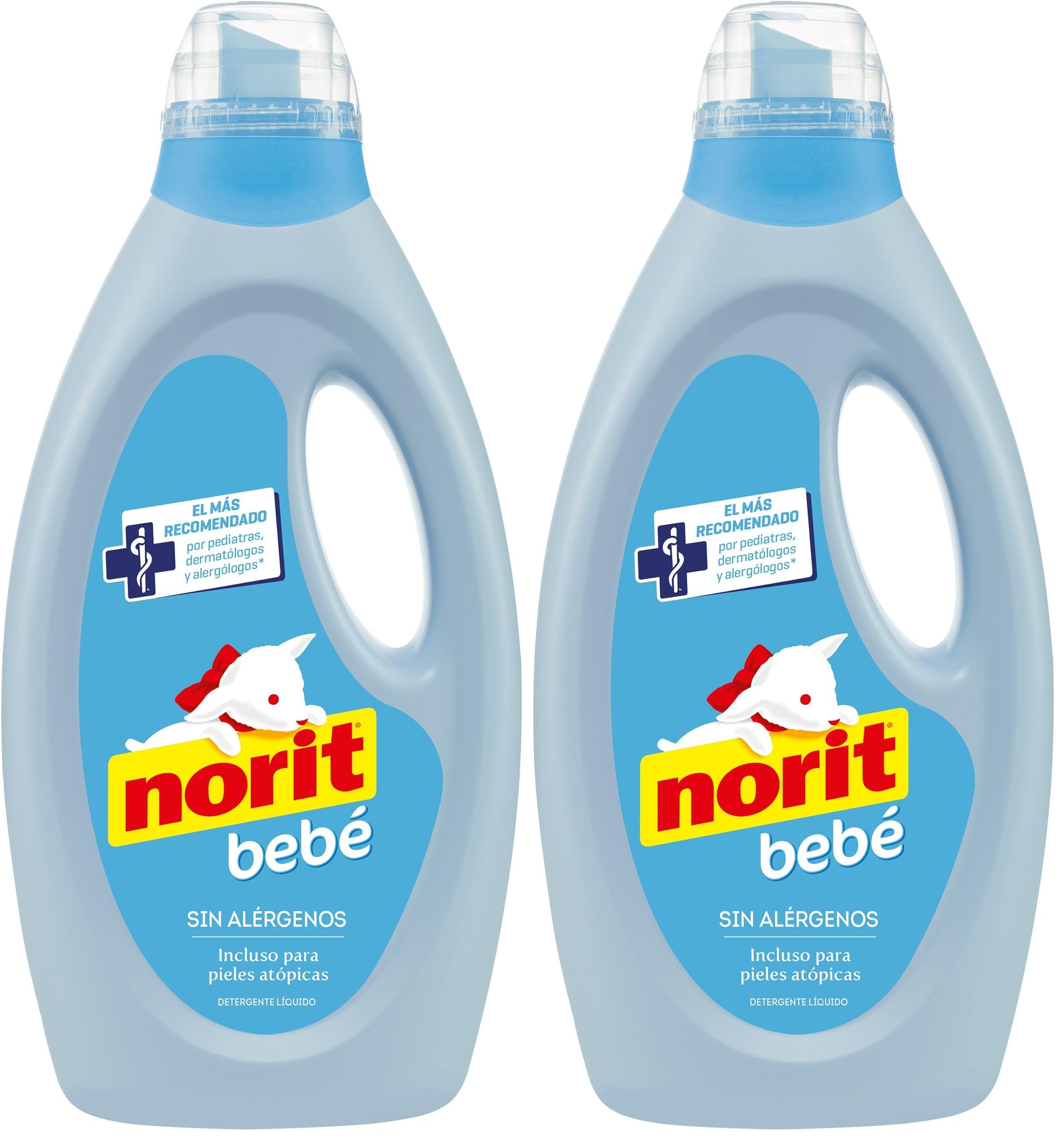 NORIT Bebé - Detergente Líquido para Ropa de Bebé, Pieles Sensibles y Atópicas - Pack de 4 Unidades de 1125 Mililitros, 4500 Mililitros