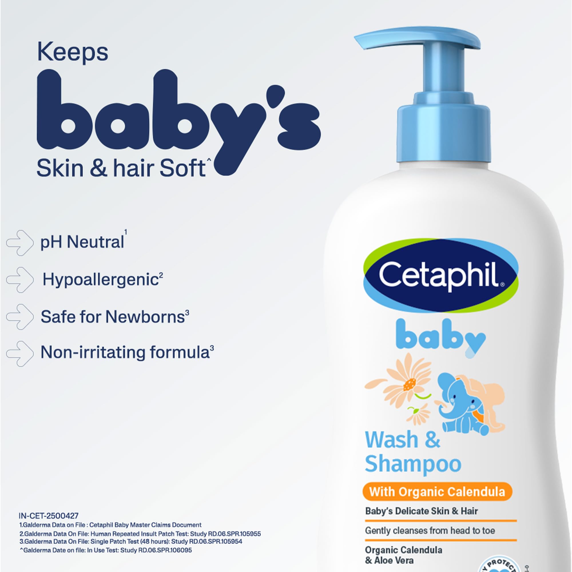 Cetaphil Baby Wash & Shampoo Plus Body Lotion, Healthy Skin Essentials, Head to Toe Hydration for up to 24 Hours, for Delicate, Sensitive Skin, 2-Pack,White
