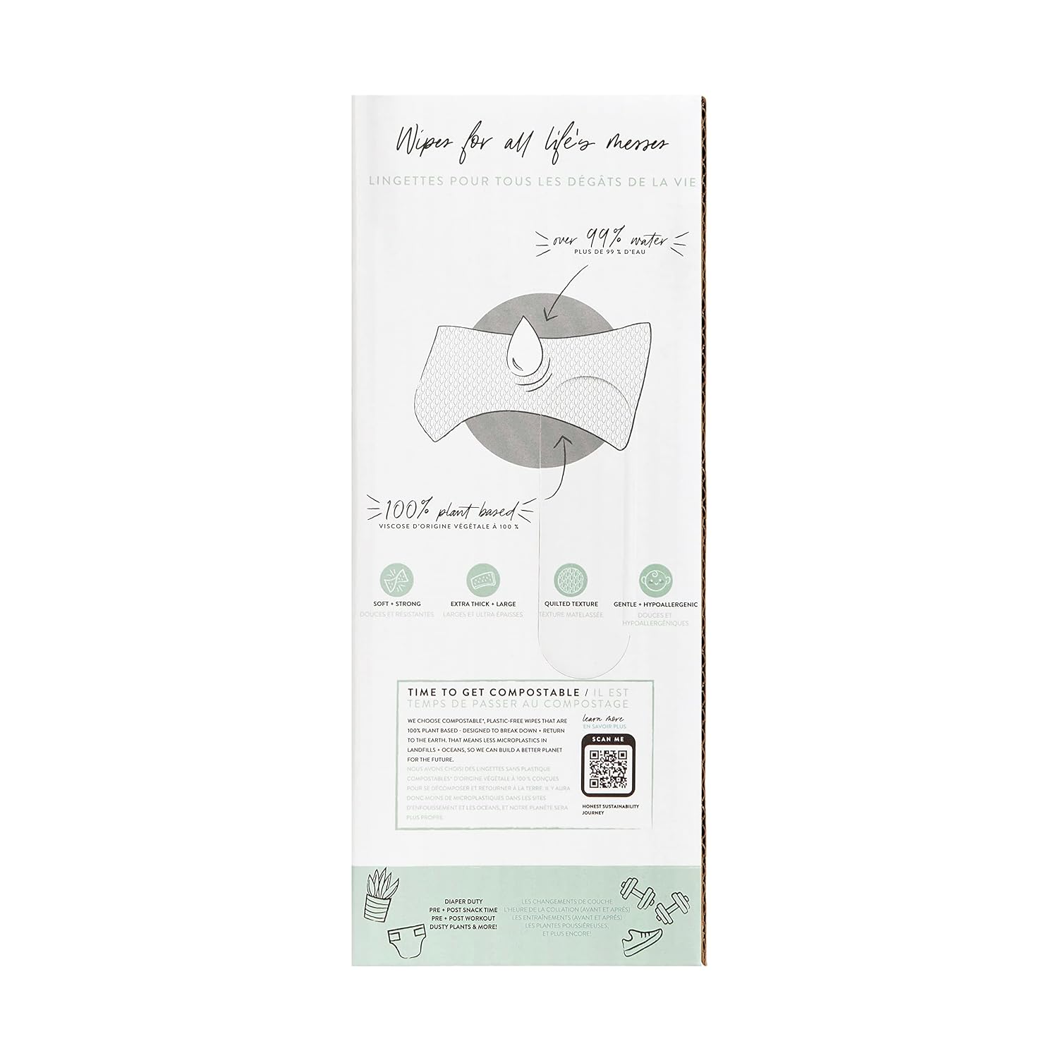 The Honest Company Baby Wipes for Sensitive Skin, Hypoallergenic, Fragrance-Free, Multi-Use, Pattern Play Design, 720 Count (10 Packs of 72)