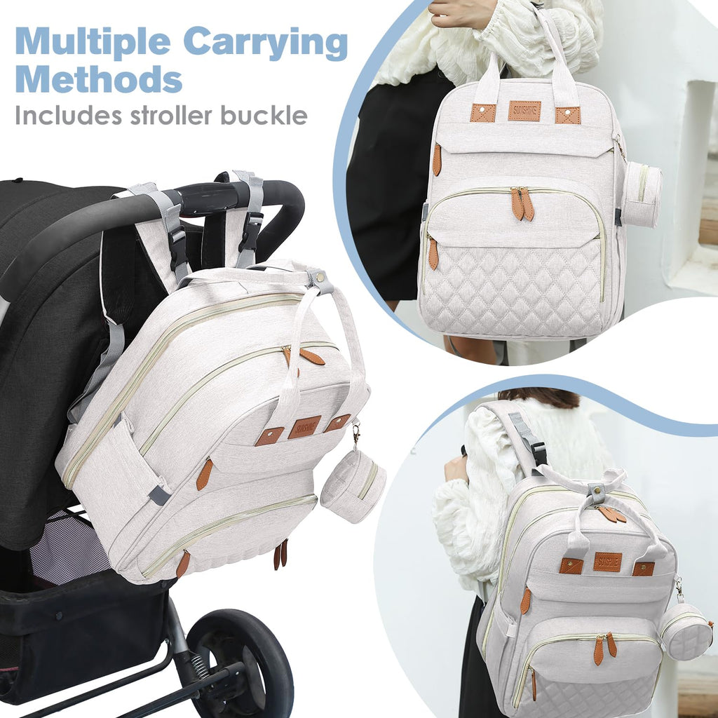 JSTPRO Diaper Bag Backpack, Large Diaper Bag with Changing Pad, Baby Bag, New Mom Gifts, Lightweight Waterproof Unisex Diaper Bag with Insulated Pockets and USB Charging Port, Black