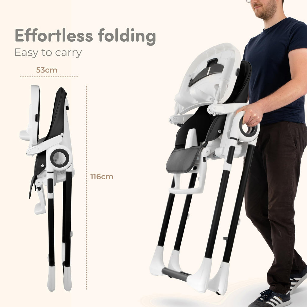 Baby High Chair Adjustable to 7 Different Heights - Foldable High Chairs for Babies and Toddlers - Silla para Comer de Bebe - Blue