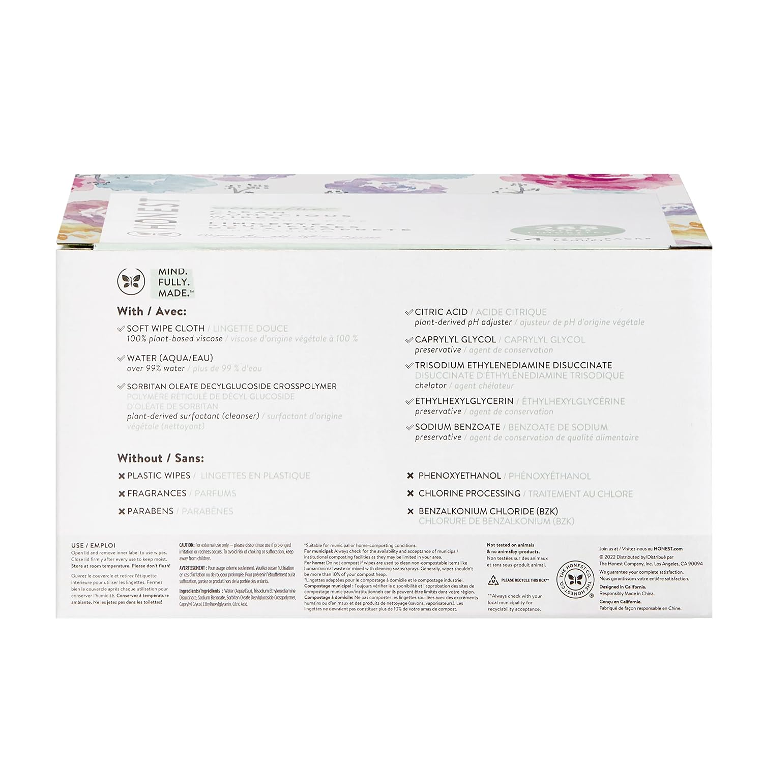The Honest Company Baby Wipes for Sensitive Skin, Hypoallergenic, Fragrance-Free, Multi-Use, Pattern Play Design, 720 Count (10 Packs of 72)
