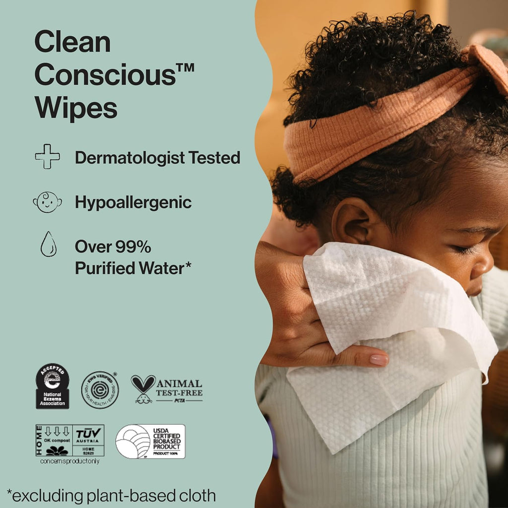 The Honest Company Baby Wipes for Sensitive Skin, Hypoallergenic, Fragrance-Free, Multi-Use, Pattern Play Design, 720 Count (10 Packs of 72)