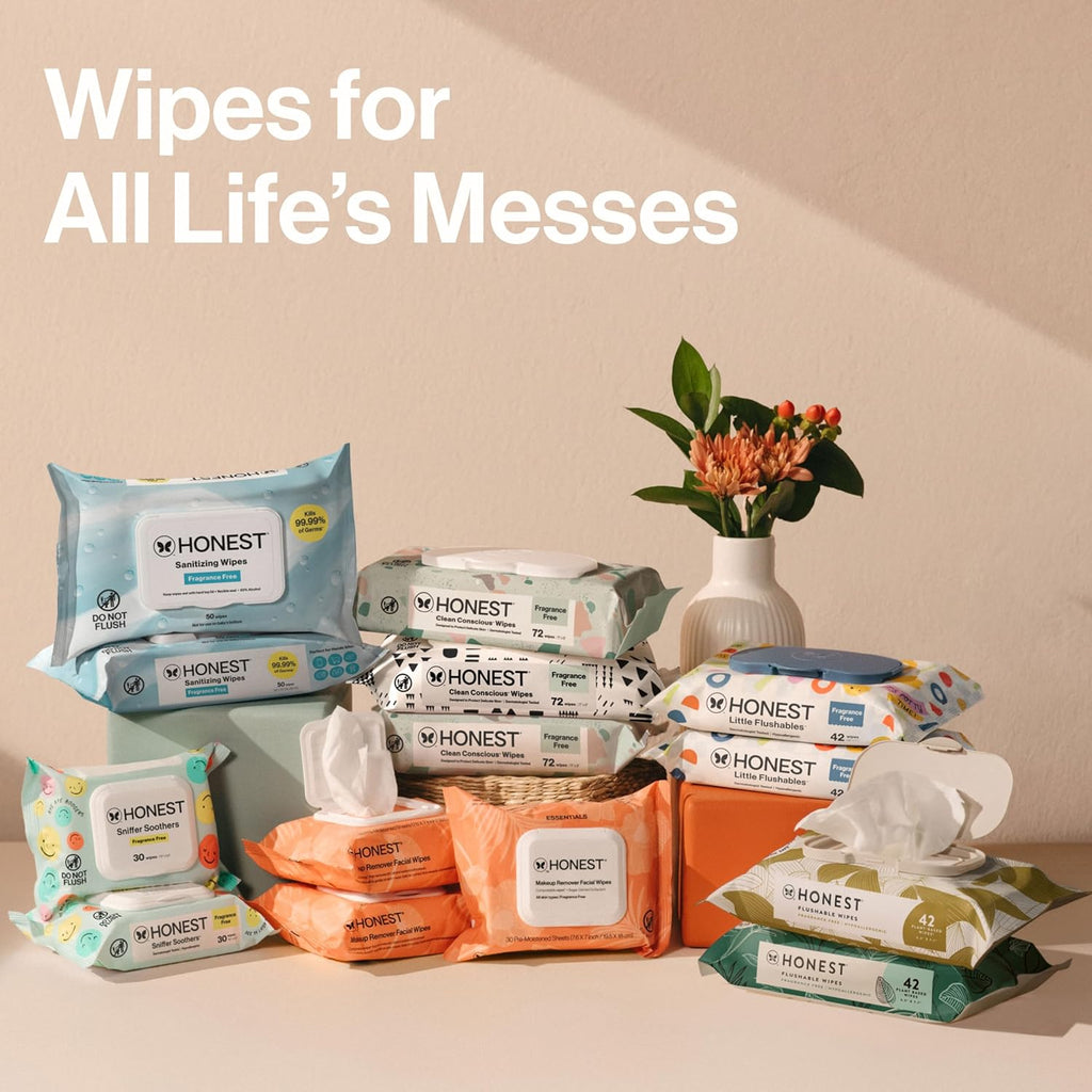 The Honest Company Baby Wipes for Sensitive Skin, Hypoallergenic, Fragrance-Free, Multi-Use, Pattern Play Design, 720 Count (10 Packs of 72)