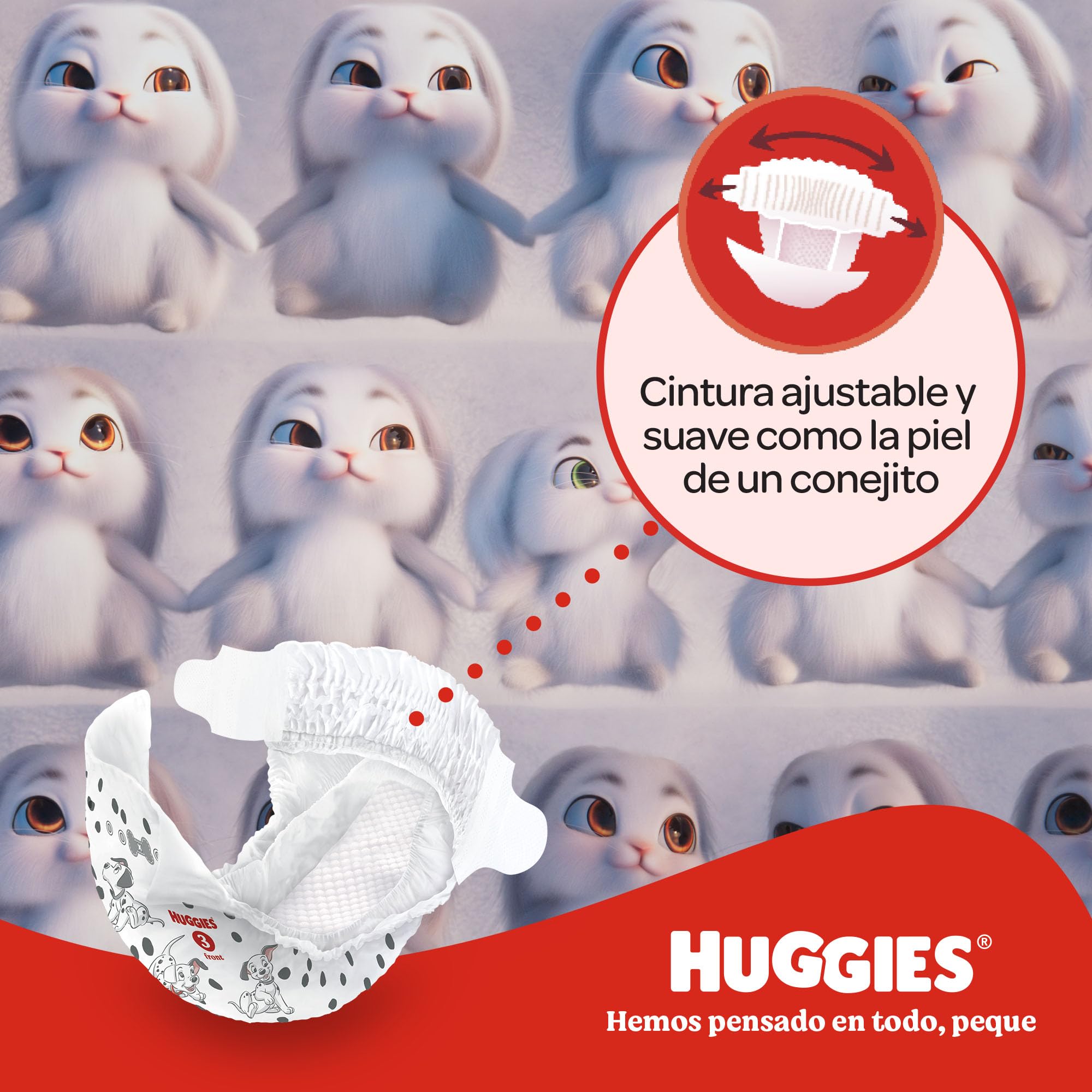 Huggies Little Movers Pañales para Bebé con Diseños Disney Talla 3 (4-9 kg), Comodidad para la Piel 24/7, 3 Packs de 56, Total 168 Pañales