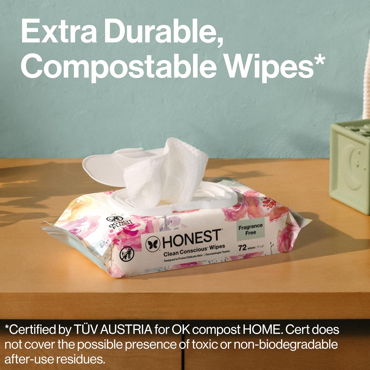 The Honest Company Baby Wipes for Sensitive Skin, Hypoallergenic, Fragrance-Free, Multi-Use, Pattern Play Design, 720 Count (10 Packs of 72)