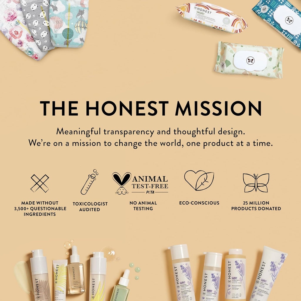 The Honest Company Baby Wipes for Sensitive Skin, Hypoallergenic, Fragrance-Free, Multi-Use, Pattern Play Design, 720 Count (10 Packs of 72)