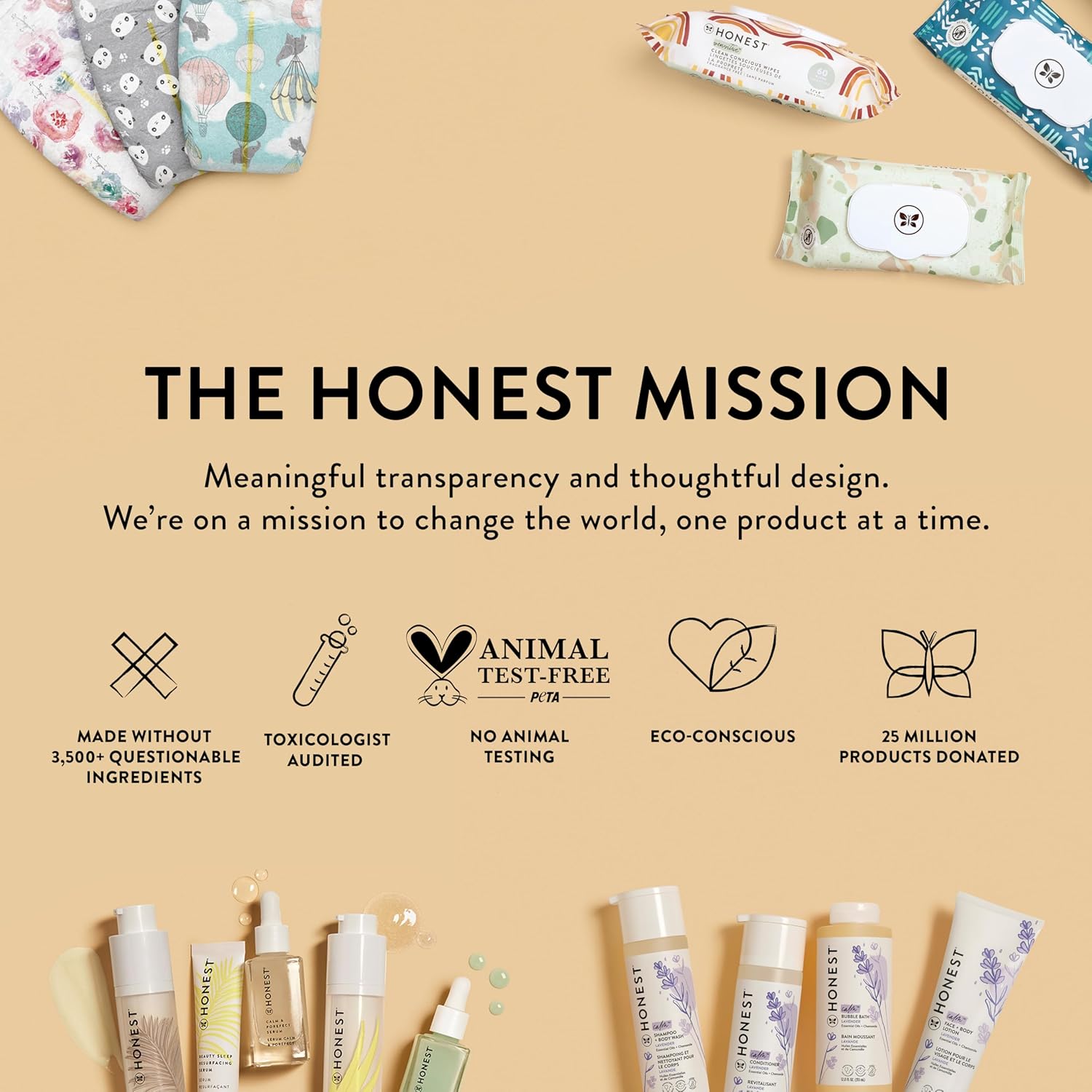 The Honest Company Baby Wipes for Sensitive Skin, Hypoallergenic, Fragrance-Free, Multi-Use, Pattern Play Design, 720 Count (10 Packs of 72)