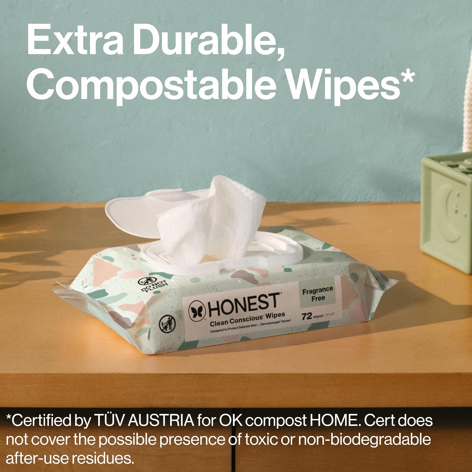 The Honest Company Baby Wipes for Sensitive Skin, Hypoallergenic, Fragrance-Free, Multi-Use, Pattern Play Design, 720 Count (10 Packs of 72)