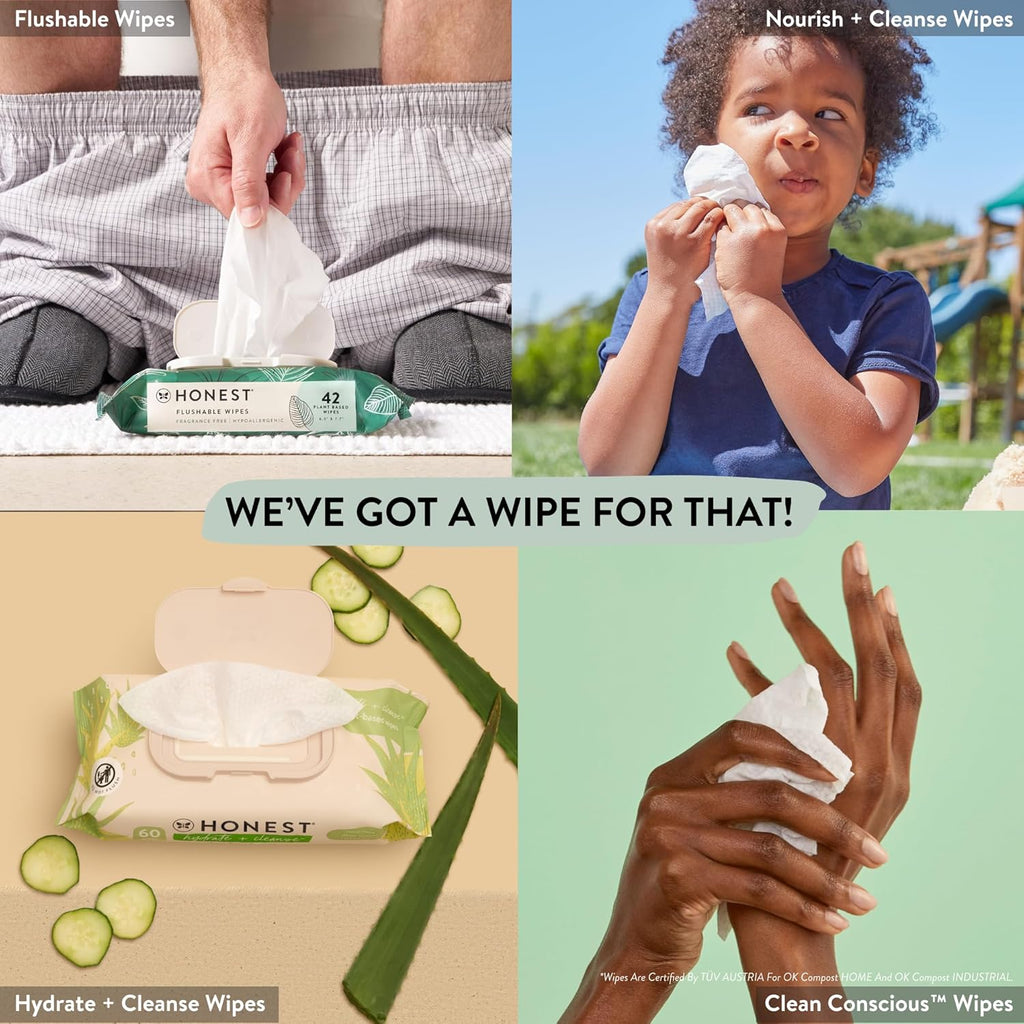The Honest Company Baby Wipes for Sensitive Skin, Hypoallergenic, Fragrance-Free, Multi-Use, Pattern Play Design, 720 Count (10 Packs of 72)