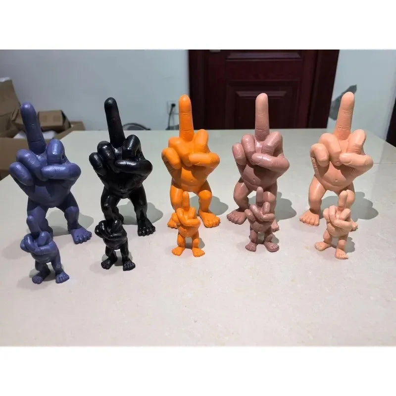 3d Printed Desktop Decorations Middle Finger with Legs Statue Car Home Office Desk Statue Decoration Ornament Funny Gag Gifts