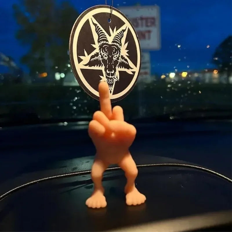 3d Printed Desktop Decorations Middle Finger with Legs Statue Car Home Office Desk Statue Decoration Ornament Funny Gag Gifts