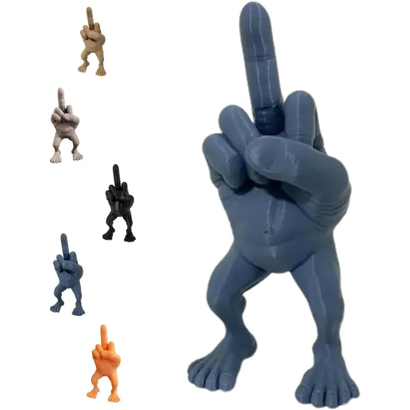 3d Printed Desktop Decorations Middle Finger with Legs Statue Car Home Office Desk Statue Decoration Ornament Funny Gag Gifts