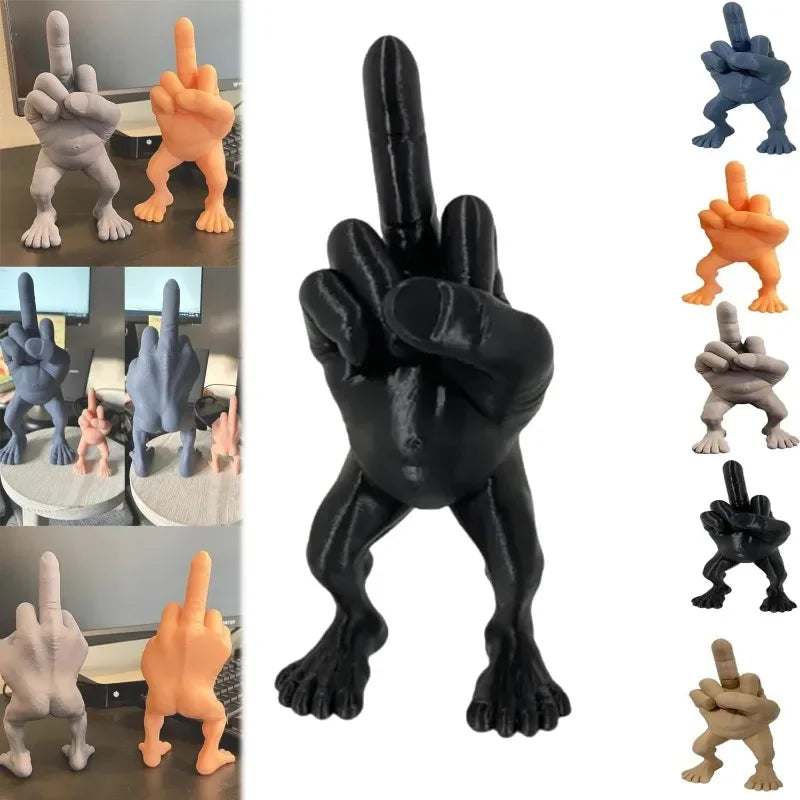 3d Printed Desktop Decorations Middle Finger with Legs Statue Car Home Office Desk Statue Decoration Ornament Funny Gag Gifts
