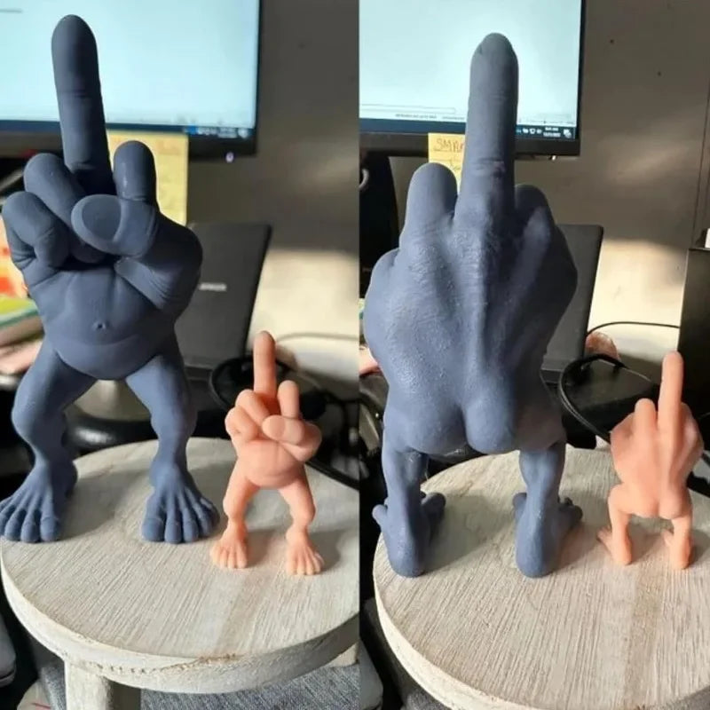 3d Printed Desktop Decorations Middle Finger with Legs Statue Car Home Office Desk Statue Decoration Ornament Funny Gag Gifts