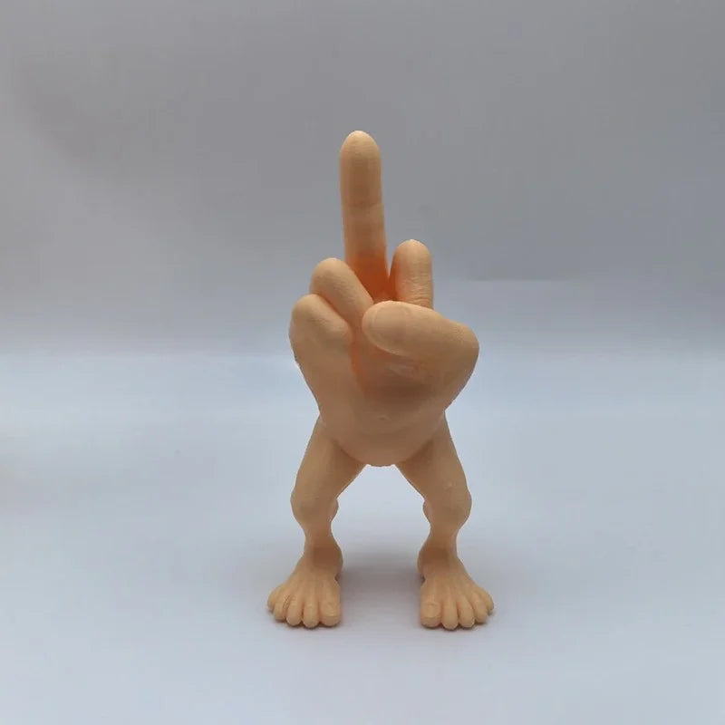 3d Printed Desktop Decorations Middle Finger with Legs Statue Car Home Office Desk Statue Decoration Ornament Funny Gag Gifts